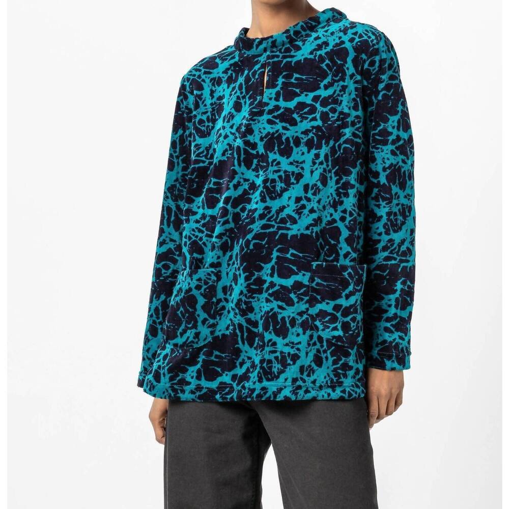 NEW KOMIL tamara velvet key hole top in velvet tunic